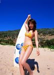  beach bikini hasebe_yu highres photo side-tie_bikini surfboard swimsuit 
