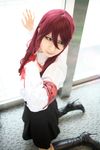  armband atlus boots cosplay highres kaminariko kirijou_mitsuru persona persona_3 photo red_hair redhead school_uniform serafuku 