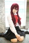  armband atlus boots cosplay highres kaminariko kirijou_mitsuru persona persona_3 photo red_hair redhead school_uniform serafuku 