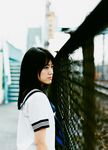  cosplay fence fukuda_saki highres photo school_uniform serafuku 