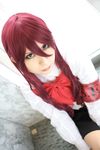  armband atlus cosplay highres kaminariko kirijou_mitsuru persona persona_3 photo red_hair redhead school_uniform serafuku 