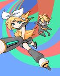  1girl artist_request brother_and_sister kagamine_len kagamine_rin lowres oekaki siblings twins vocaloid 