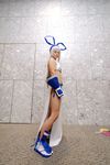  aisui_nao bow cosplay hair_bow highres majikina_mina midriff photo samurai_spirits_zero silver_hair 