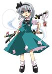  bad_id bad_pixiv_id black_hairband blue_eyes hairband hitodama konpaku_youmu konpaku_youmu_(ghost) kusanagi_(noi's) mary_janes shoes socks solo touhou white_hair 