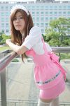  adachi_mikki anna_miller&#039;s anna_miller's apron cosplay photo thigh-highs thighhighs waitress 