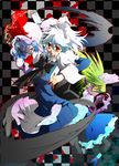  albino bad_id bad_pixiv_id blue_hair izayoi_sakuya maid multiple_girls mura_kuroe red_eyes remilia_scarlet touhou white_hair 