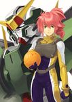  bad_id bad_pixiv_id black_bodysuit bodysuit feldt_grace gloves green_eyes gundam gundam_00 gundam_dynames haro mecha pilot_suit pink_hair shimotsuki_eight solo yellow_bodysuit 