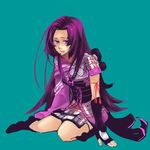  armor bad_id bad_pixiv_id japanese_clothes keidoro143 long_hair oichi_(sengoku_basara) purple_eyes purple_hair sengoku_basara sitting solo 