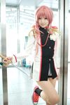  cosplay highres photo pink_hair revolutionary_girl_utena saya shoujo_kakumei_utena sword tenjou_utena uniform weapon 