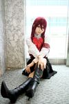  armband atlus boots cosplay highres kaminariko kirijou_mitsuru persona persona_3 photo red_hair redhead school_uniform serafuku 