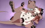  4_toes 6_nipples belly big_belly black_pawpads black_pussy bodily_fluids brielle_(wolffylegend) brown_body brown_fur canid canine canis dasyuromorph drooling duo erection eyes_closed eyewear feet female female_penetrated feral feral_on_feral feral_penetrated feral_penetrating feral_penetrating_feral fur genitals goggles goggles_around_neck green_eyes hi_res killthe_demon kissing lying male male/female male_penetrating male_penetrating_female mammal marsupial multi_nipple nipples on_side pawpads penetration penile penile_penetration penis penis_in_pussy pink_penis pussy recently_extinct_species saliva sex simple_background spread_legs spreading thylacine thylus toes vaginal vaginal_penetration white_body white_fur wolf 