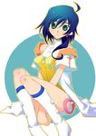  bakugan bakugan_gundalian_invaders bare_shoulders blue_hair boots earrings fabia_sheen green_eyes image_sample jewelry md5_mismatch pixiv_sample robe shiu_kazuki solo white_footwear 