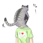  &lt;3 ambiguous_gender cat face feline feral glomp human humor humping japanese_text kenta_(9t515) male mammal plain_background tailwag text what white_background 