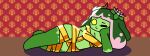 anthro deadzephyr4114 elemental_creature female flora_fauna head_flower hi_res leaf leaf_hair lying on_side one_eye_closed plant plant_hair pseudo_hair pseudo_horn ribbons solo wood wooden_horn xylene_(deadzephyr4114)
