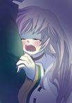  blush closed_eyes commentary crying gaoo_(frpjx283) grey_hair hetero japanese_clothes kariginu long_hair mononobe_no_futo no_hat no_headwear open_mouth out_of_frame solo_focus tears touhou 