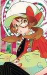  bad_id bad_pixiv_id bespectacled brown_eyes brown_hair cabbie_hat candy food gen_3_pokemon glasses gulpin hair_ornament hairclip hat kotone_(pokemon) lollipop necktie pokemon pokemon_(creature) pokemon_(game) pokemon_hgss pomeko twintails 