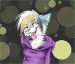  clothing female heterochromia hoodie looking_at_viewer lynnosaurus mammal solo tongue tongue_out 