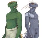  blue chillchell clothing flaccid green green_scales grey_scales horn male nude pants penis scales scalie simple_background skyrim tail the_elder_scrolls the_elder_scrolls_v:_skyrim video_games 