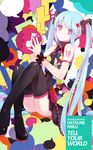  aqua_hair armband boots character_name crossed_legs eskimofox hatsune_miku long_hair musical_note necktie pink_eyes sitting skirt smile solo speech_bubble tell_your_world_(vocaloid) thigh_boots thighhighs twintails very_long_hair vocaloid 
