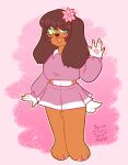 anthro anthrofied bottomwear brown_body brown_fur brown_hair canid canine canis claws clothing crop_top dachshund domestic_dog feet female finger_claws fingerpads floppy_ears fur hair hasbro hindpaw hunting_dog littlest_pet_shop littlest_pet_shop:_popular lps_675 mammal midriff nullkunstt open_mouth open_smile pawpads paws pink_theme savannah_reed shirt skirt smile solo standing topwear