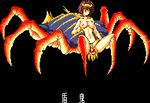  blue breasts brown_hair claws crab crustacean female hair multiple_legs navel red red_eyes solo taur unknown_artist vagina_dentata_to_the_extreme 