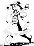  ? english eyes fusion gap greyscale hat heart komeiji_koishi long_hair monochrome no rou_honoo skirt solo sweatdrop third_eye touhou walking yakumo_koishi yakumo_yukari 