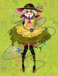  :d black_legwear green_hair hands_on_own_face hat heart komeiji_koishi open_mouth red_eyes ribbon short_hair smile solo thighhighs third_eye touhou unko 