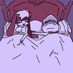  bed breasts cave_story chaco female lagomorph lying machine male mammal mechanical mimiga quote quote_(cave_story) robot unknown_artist video_games 