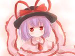  cape frills hat lavender_hair nagae_iku red_eyes shawl shize_(coletti) solo touhou 