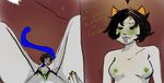  blush breasts female giant green green_nipples homestuck insertion karkat_vantas macro male masturbation micro nepeta_leijon nepeta_lejion nipples nude penetration pussy straight troll unbirthing vorarephilia vore 