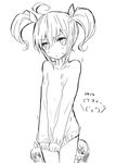  3girls akeome bad_id bad_pixiv_id bridget_evans chibi clothes_tug greyscale happy_new_year kousaka_kirino kurusu_kanako long_hair maromi_(am97) monochrome multiple_girls new_year no_pants ore_no_imouto_ga_konna_ni_kawaii_wake_ga_nai sweater sweater_tug twintails 