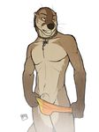  ear_piercing eyebrow_piercing facial_piercing male mammal mustelid other otter penis penis_tip piercing solo speedo swimsuit tail topless tsaiwolf undressing yellow_eyes 