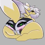 animate_inanimate anthro anus_outline bandai_namco biped bottomwear breasts camel_toe clothing copyrights digimon digimon_(species) female female_anthro flattened genital_outline hi_res hyper legwear nintendo objectification pants pokemon pussy_outline renamon solo stockings sylversaya transformation