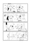  /\/\/\ 2girls ? animal_ears chestnut chibi comic drill_hair eating eighth_note fox_ears fox_tail greyscale mahou_shoujo_madoka_magica mami_mogu_mogu monochrome multiple_girls musical_note no_nose nori_senbei raccoon_ears raccoon_tail sakura_kyouko speech_bubble spoken_musical_note sweat tail tanuki tears tomoe_mami translated tree trembling twin_drills twintails 