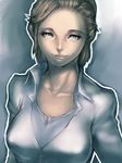 blonde_hair breasts collarbone elena_fisher face fumio_(rsqkr) grey_eyes large_breasts lips shirt solo uncharted upper_body 