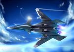  airplane cloud ffr-41mr fighter_jet jet military military_vehicle no_humans sentou_yousei_yukikaze sky stvictoria_(hotusconclusus) vortex 