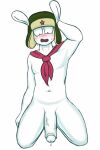 2025 2:3 absurd_res adam&#039;s_apple animal_humanoid anthro belly blush blushing_profusely bodily_fluids clothing colored cum digital_drawing_(artwork) digital_media_(artwork) dripping embarrassed embarrassed_male exhibitionism flaccid fur genital_fluids genitals green_clothing green_hat green_headwear hat headgear headwear hi_res humanoid humanoid_genitalia humanoid_penis kerchief kneeling kneeling_on_ground lagomorph lagomorph_humanoid leporid long_ears looking_at_genitalia looking_down male mammal mammal_humanoid mitu_(xiaomi) n3tsc4pe navel neckerchief necktie neckwear nude open_mouth penis precum precum_drip red_kerchief red_neckerchief red_necktie shaded simple_background slightly_chubby slightly_chubby_male solo solo_focus spiral_eyes thick_penis thick_thighs ushanka wavy_mouth wavy_smile white_background white_body white_fur xiaomi