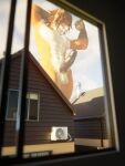 absurd_res anthro big_muscles big_penis building canid canine erection flexing fox genitals hi_res house huge_penis low-angle_view macro male mammal muscular muscular_male penis rileyfoxxo sky solo vein veiny_penis wolf_(petruz)