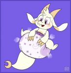 ageplay ambiguous_gender angel_dragon anthro big_diaper blush bougie chikn_nuggit claws clean_diaper clothed clothing diaper diaper_tape dragon furgonomics fwench_fwy_(chikn_nuggit) hi_res horn moon_symbol mythological_creature mythological_scalie mythology nonbinary_(lore) open_mouth pattern_diaper poof roleplay scalie simple_background smile solo tail tongue watermark wearing_diaper white_body
