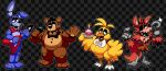 2024 4_fingers animatronic avian beak bear belly bib bird black_bow_tie black_clothing black_eyebrows black_hat black_headwear black_nose bobberbobman bonnie_(fnaf) bow_tie brown_body brown_ears buckteeth candle canid canine checkered checkered_background chica_(fnaf) chicken claws clothing cupcake_(fnaf) digital_drawing_(artwork) digital_media_(artwork) electric_guitar electronics eye_patch eyebrows eyelashes eyewear feathers fingers five_nights_at_freddy&#039;s fox foxy_(fnaf) freddy_(fnaf) full-length_portrait fur galliform gallus_(genus) guitar half-closed_eyes hand_on_hip hat headgear headwear hi_res holding_guitar holding_microphone holding_musical_instrument holding_object holding_plate hook hook_hand lagomorph leporid lidded_eyes machine mammal microphone musical_instrument narrowed_eyes one_eye_obstructed open_mouth open_smile orange_beak pattern_background phasianid plucked_string_instrument portrait purple_body purple_ears rabbit red_body red_bow_tie red_ears red_fur red_tail robot scottgames sharp_teeth simple_background smile standing string_instrument tail teeth text thick_eyebrows toe_claws top_hat whiskers yellow_body yellow_feathers yellow_fur