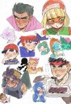  absurdres arms_(game) baseball_cap beanie black_hair blonde_hair blue_eyes blush charizard dancho_no_mori dark_pit fire_emblem fire_emblem:_the_binding_blade fire_emblem:_the_blazing_blade food game_&amp;_watch green_eyes green_hair hat highres ivysaur jewelry kid_icarus little_mac lyn_(fire_emblem) mario_(series) mask mega_man_(character) mega_man_(series) mewtwo min_min_(arms) mr._game_&amp;_watch multiple_boys multiple_girls pit_(kid_icarus) pokemon ponytail punch-out!! red_eyes ring roy_(fire_emblem) ryu_(street_fighter) short_hair sideways_hat spotted_bow squirtle street_fighter super_smash_bros. wendy_o._koopa 