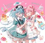  absurdres angel animal bear blush cake collared cowboy detached dog food food-themed frills from_side fruit guanfive highres holding ice neck non-web_source nurse one single strawberry twitter two very wrist 