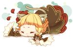  animal_ears beatrice blonde_hair chibi dress flowers kouichirou long_hair rose tail tears umineko_no_naku_koro_ni 