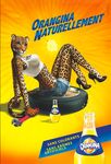  anthro clothed clothing denim_shorts feline female ffl_paris french_text high_heels legs_up leopard looking_at_viewer mammal midriff orangina pose shorts skimpy solo text wrench 