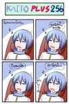  4koma blue_hair catstudioinc_(punepuni) chair closed_eyes comic drooling highres kaito male_focus nose_bubble open_mouth scarf shirt sitting sleeping sleeping_upright thai translated truth vocaloid zzz 