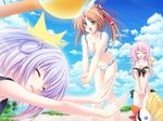  77 beach bikini game_cg hoshiba_sora mikagami_mamizu swimsuit tenmaso tsuneha_aki tsuneha_miki whirlpool 
