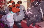 ailurid anthro avian ball_slap balls beak belly big_balls big_belly big_breasts big_butt big_penis bird bodily_fluids breasts butt canid canine cum cum_in_pussy cum_inflation cum_inside cumshot demon dialogue dirty_talk dominant dominant_male ejaculation english_text excessive_cum excessive_genital_fluids eye_roll female fish from_behind_position fur genital_fluids genitals grin group hi_res huge_balls huge_breasts huge_butt huge_penis huge_thighs hyper hyper_breasts inflation larger_female larger_penetrated looking_pleasured male male/female mammal marine penetration penis perching_position pregnant pregnant_anthro pregnant_female red_body red_fur red_panda reverse_piledriver_position sex shark sharp_teeth size_difference slap small_but_hung small_dom_big_sub small_top_big_bottom smaller_male smile soviicoon sweat sweaty_butt teeth text thick_thighs trio womb_tattoo