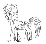  b/w blood bruised cuts equine female feral filthy_perfection friendship_is_magic gore mammal monochrome my_little_pony pegasus rainbow_dash_(mlp) solo tears wings wounded 