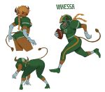 2025 2_horns 5_fingers absurd_res accessory all_fours american_bison american_football american_football_uniform amugea anthro armwear ball big_butt biped bison black_eyebrows blonde_hair blush bottomwear bovid bovine braided_hair breasts brown_body brown_ears brown_fur brown_horn brown_nose brown_tail butt character_name cleats clenched_teeth closed_frown clothed clothed_anthro clothed_female clothing curved_horn elbow_gloves eyebrows female female_anthro fingers football_helmet footwear frown fur furgonomic_bottomwear furgonomic_headwear furgonomics gloves green_bottomwear green_clothing green_eyes green_footwear green_helmet green_pants green_shoes green_shorts gridiron_ball hair hair_over_eye handwear hi_res holding_ball holding_object horn horn_accessory horn_wraps humanoid_hands jersey long_hair looking_back mammal medium_breasts mouth_closed multicolored_bottomwear multicolored_clothing multicolored_helmet multicolored_shorts multiple_images narrowed_eyes pants pigtails plantigrade running shirt shoes shorts simple_background snout socks solo sport sportswear standing tail tail_tuft tan_inner_ear teeth text topwear tuft twin_braids two_tone_bottomwear two_tone_clothing two_tone_pants two_tone_shorts vanessa_(amugea) white_background white_bottomwear white_clothing white_footwear white_gloves white_handwear white_helmet white_shorts white_socks wraps yellow_bottomwear yellow_clothing yellow_helmet yellow_pants