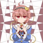  ahoge eyeball hairband heart jitome komeiji_satori kouno_miki lowres pink_hair red_eyes short_hair solo third_eye touhou upper_body 